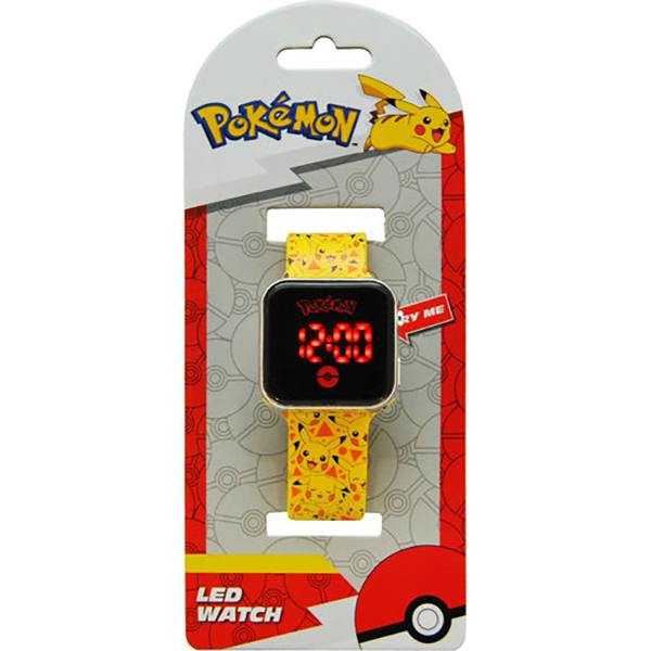Relógio Infantil LED Pokémon pulseira amarela - Imagem 1