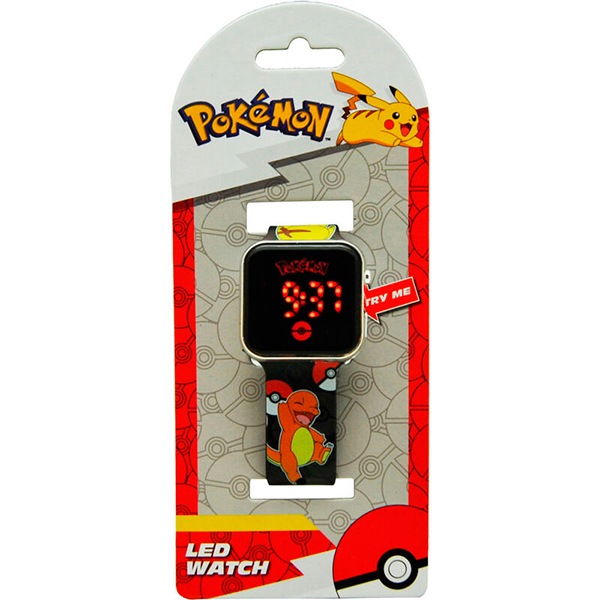 Relógio Infantil LED Pokémon pulseira preta - Imagem 2