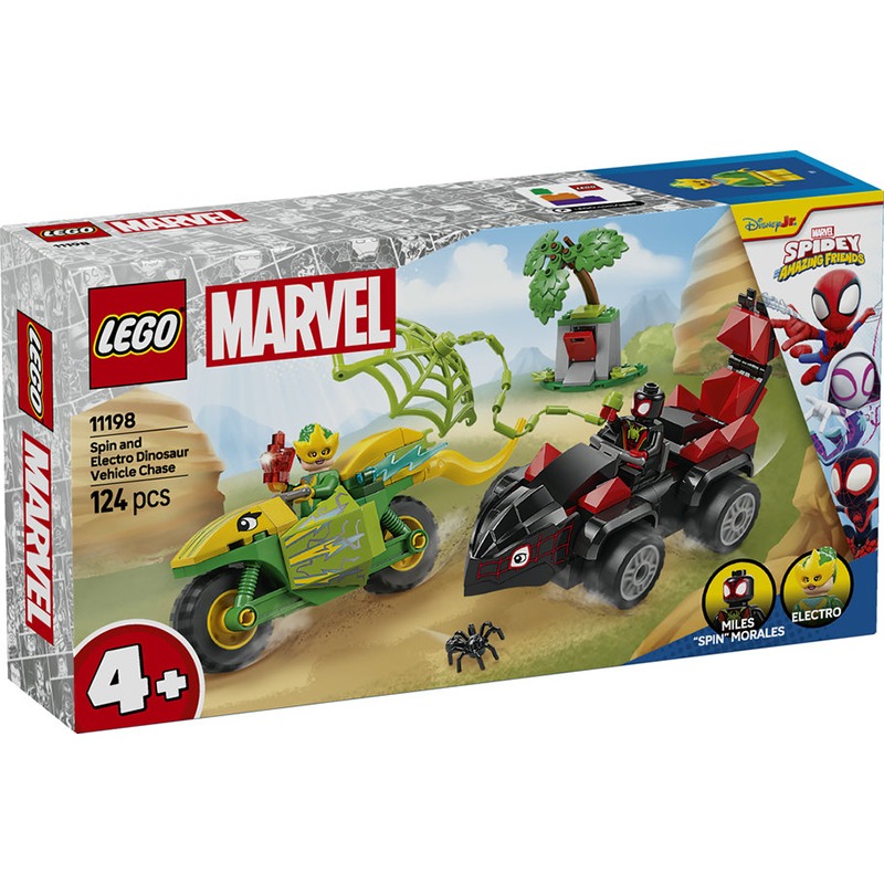 Lego Marvel 11198 - Spin y Electro: Duelo de Vehículos Dinosaurio