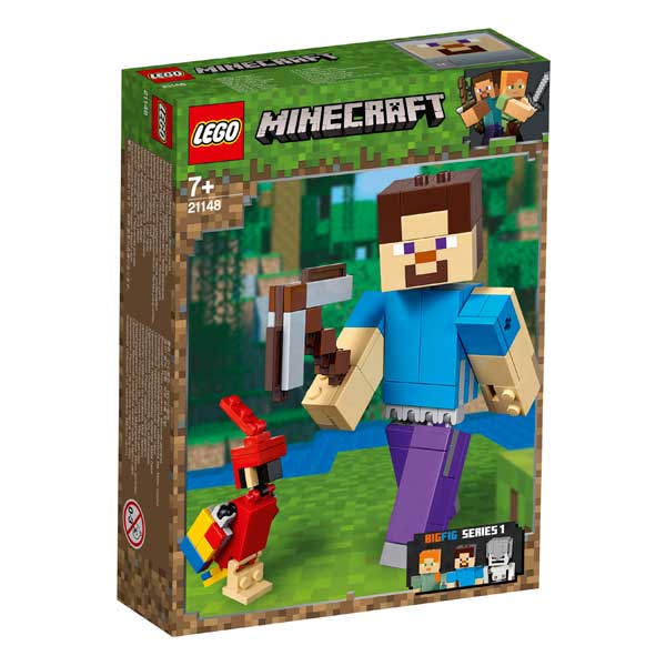 Big Figura Steve amb Lloro Lego Minecraft - Imatge 1
