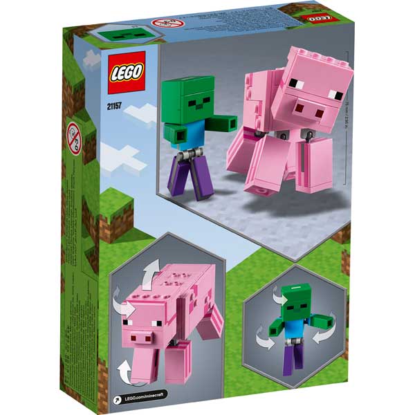 Lego Minecraft 21157 BigFig Porco com Bebé Zombie - Imagem 1