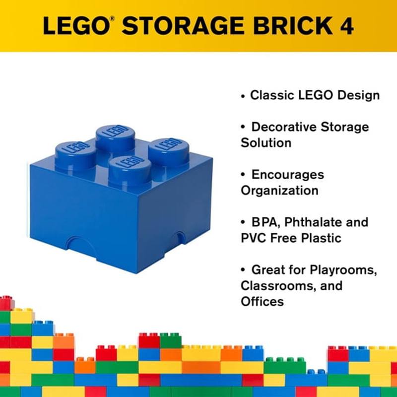 Lego Ideas 2510 - Caja de Almacenamiento Ladrillos 4 Botones Azul - Imagen 3
