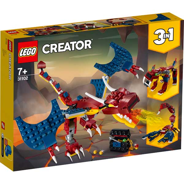 Drac amb Flames Lego Creator 3en1 - Imatge 1