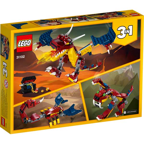 Lego Creator 31102 3en1 Dragón Llameante - Imatge 1