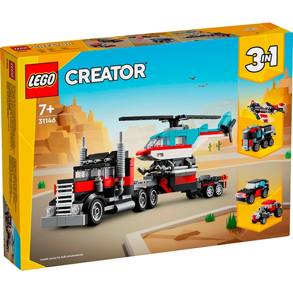 31146 Lego Creator - Caminhão Plataforma com Helicóptero - Imagem 1