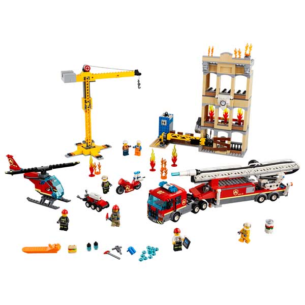 Lego City 60216 Bombeiros Combatem o Fogo no Centro da Cidade - Imagem 1