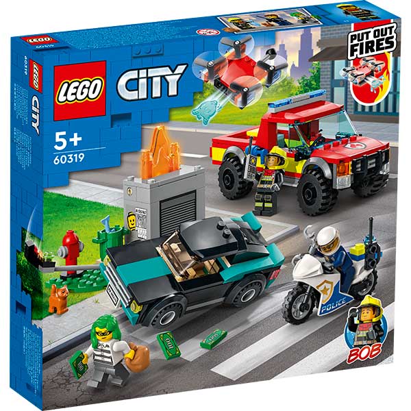Lego City 60319 Rescate de Bomberos y Persecución Policial - Imagen 1