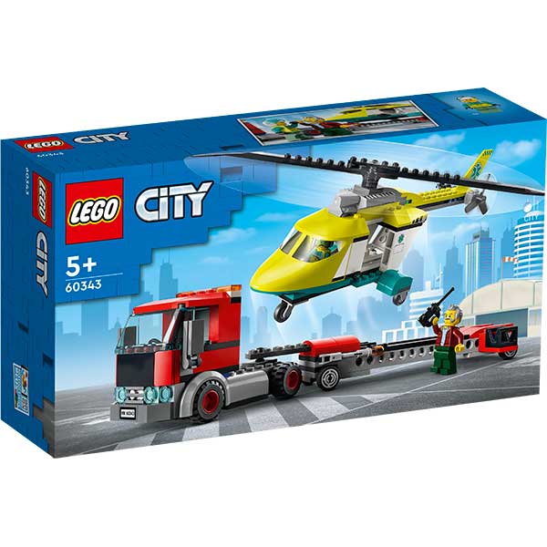 Lego City 60343 Transporte del Helicóptero de Rescate - Imagen 1