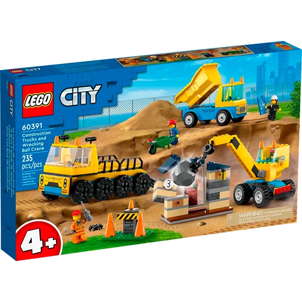 Lego 60391 City Great Vehicles Camiones de Obra y Grúa con Bola de Demolición - Imagen 1