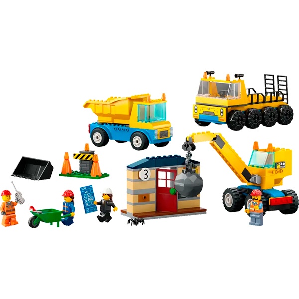 Lego 60391 City Great Vehicles Camiones de Obra y Grúa con Bola de Demolición - Imatge 1
