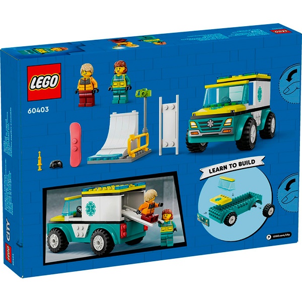 60403 Lego City - Ambulancia de Emergenciasy Chico con Snowboard - Imatge 1