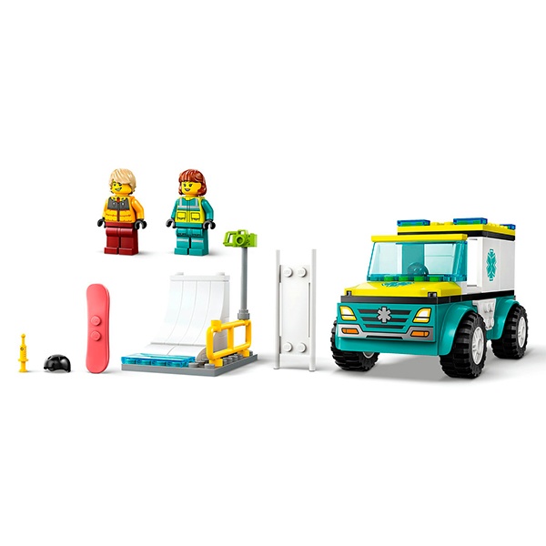 60403 Lego City - Ambulância de Emergência e Menino com Snowboard - Imagem 4