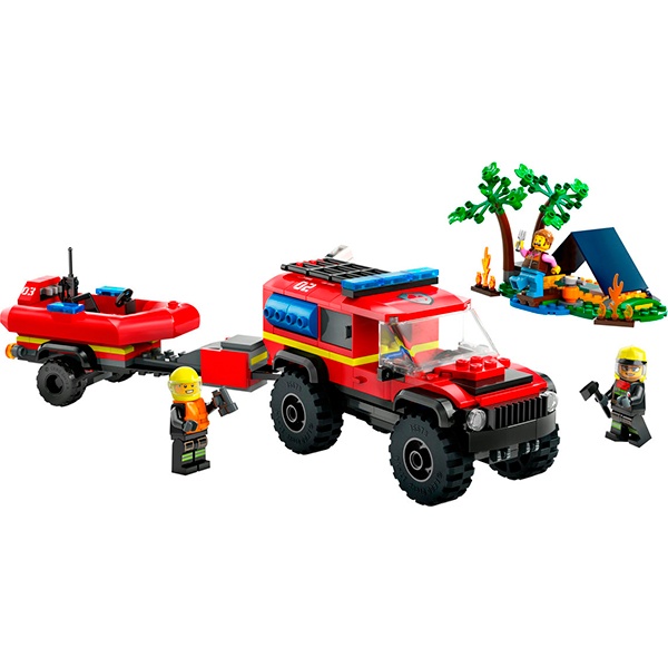 60412 Lego City - Camión de Bomberos 4x4 con Barco de Rescate - Imagen 2