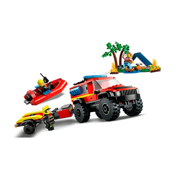 60412 Lego City - Camión de Bomberos 4x4 con Barco de Rescate - Imagen 3
