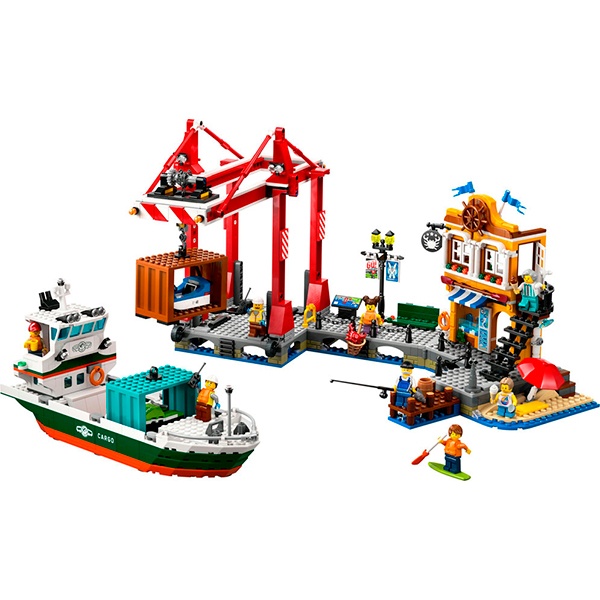 Lego City 60422 - Puerto Marítimo con Buque de Mercancías - Imatge 2