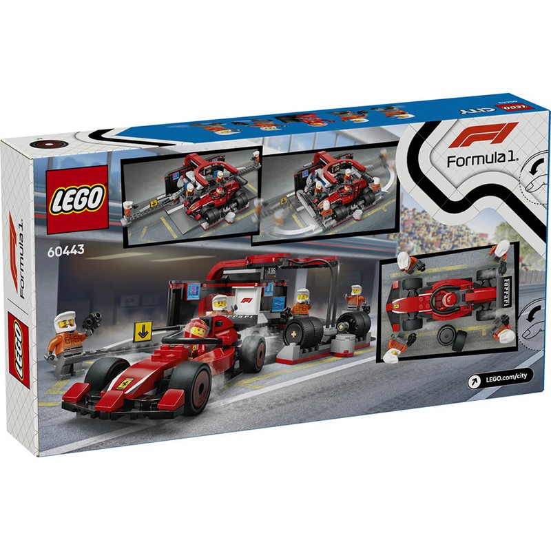 Lego City 60443 - Pit Stop de F1 e equipa mecânica com carro Ferrari - Imagem 1