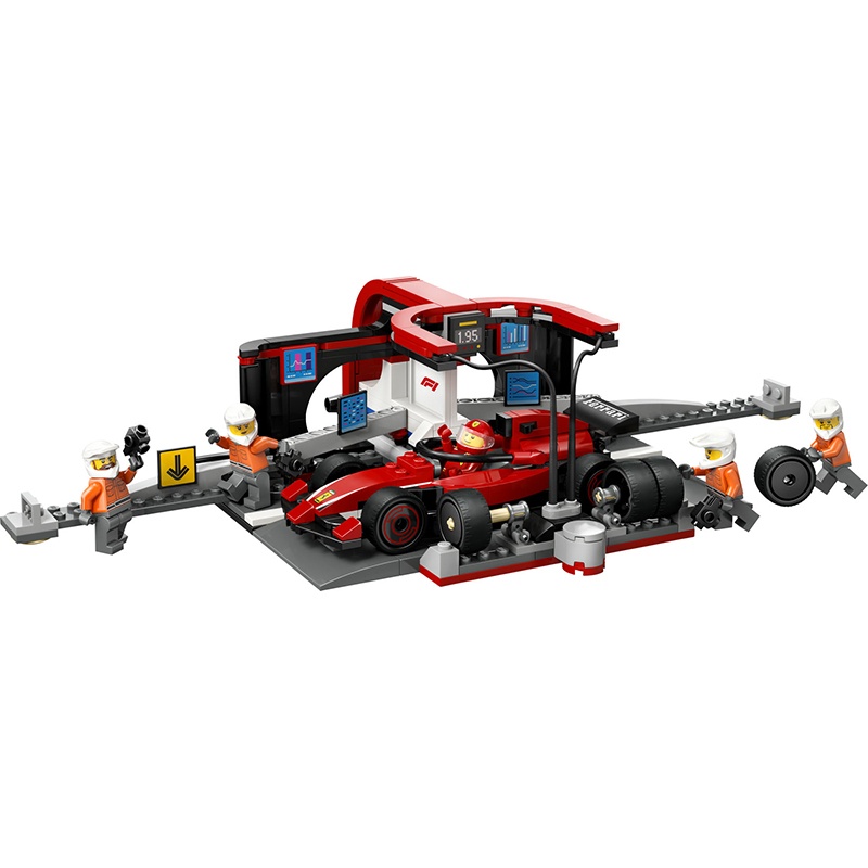 Lego City 60443 - Pit Stop de F1 e equipa mecânica com carro Ferrari - Imagem 2