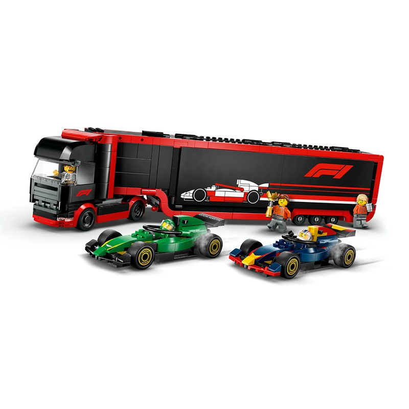 Lego City 60445 - Camião de F1 com carros de F1 RB20 e AMR24 - Imagem 2