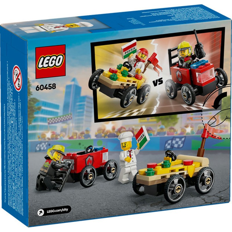 Lego City 60458 - Pacote de carros de corrida Pizza vs. Camião de Bombeiros - Imagem 1