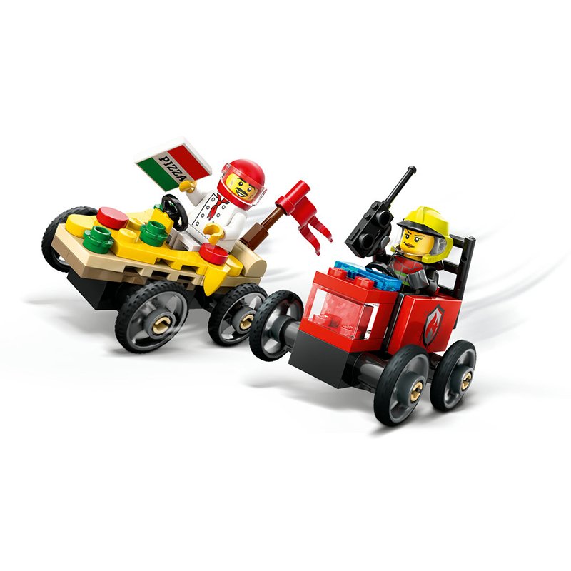 Lego City 60458 - Pacote de carros de corrida Pizza vs. Camião de Bombeiros - Imagem 2