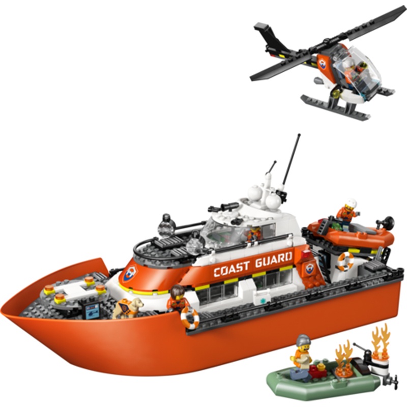 Lego City 60504 - Barco e Helicóptero de Resgate da Guarda Costeira - Imagem 2