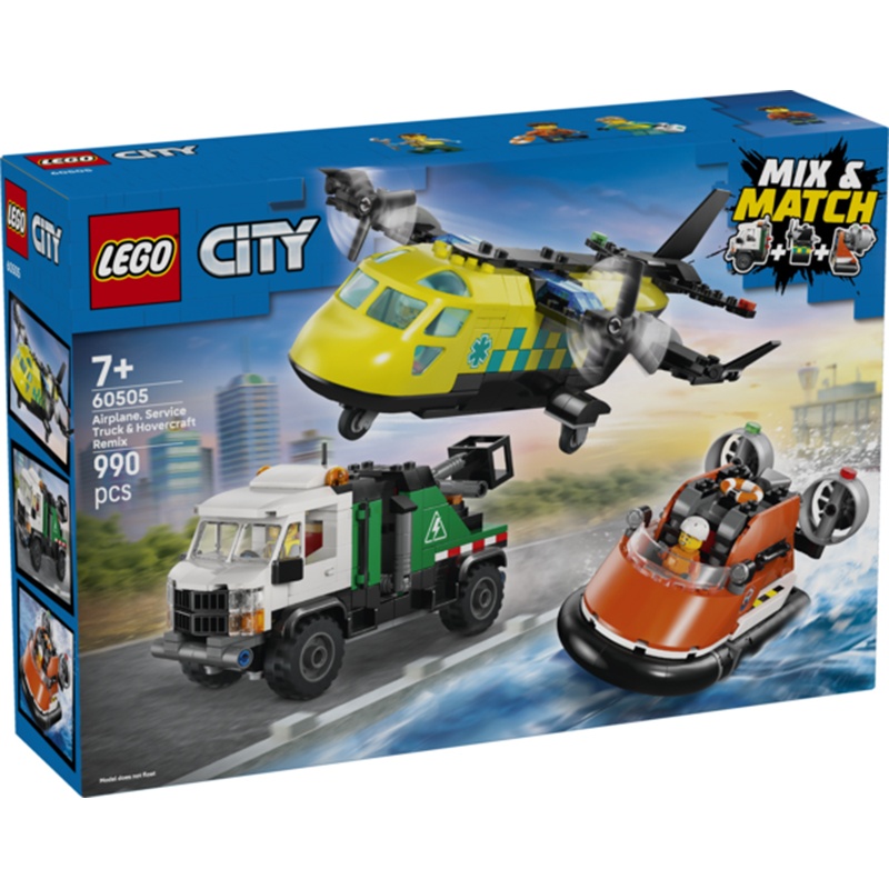 Lego City 60505 - Remix: Avión, Camión Técnico y Aerodeslizador