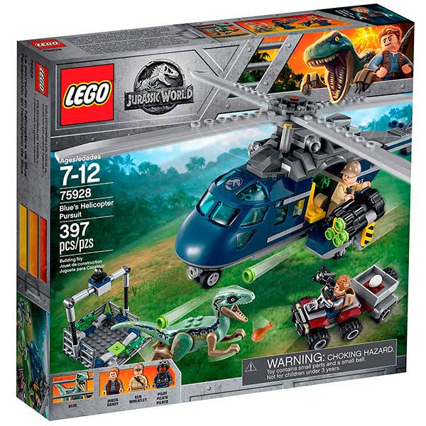Persecución helicóptero Blue Lego Jurassic World - Imagen 1