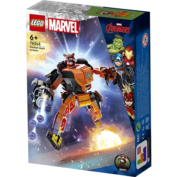 Lego 76243 Super Heroes Marvel Armadura Mech do Rocket - Imagem 1