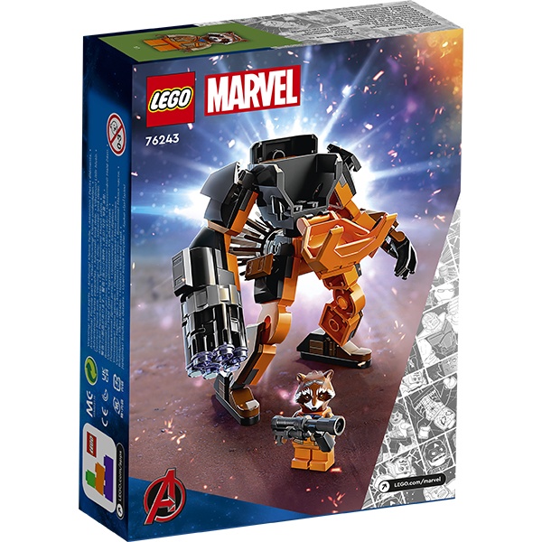 Lego 76243 Super Heroes Marvel Armadura Robótica de Rocket - Imagen 1