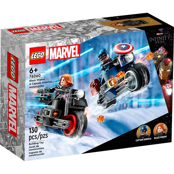 Lego 76260 Super Heroes Marvel Black Widow Motocicletas e Capitão América - Imagem 1