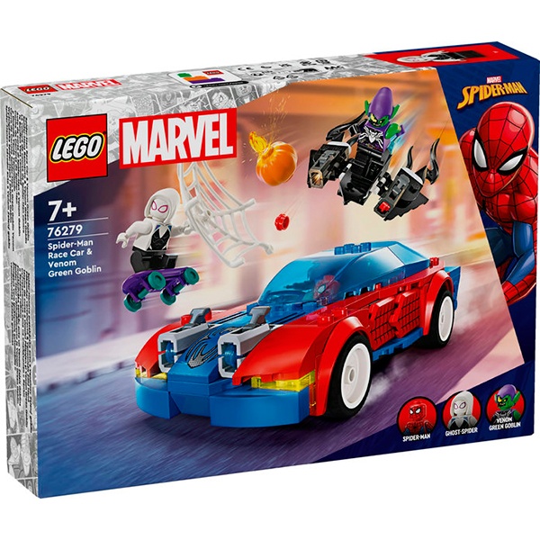 76279 Lego Super Heroes Marvel - Coche de Carreras de Spider-Man y Duende Verde Venomizado