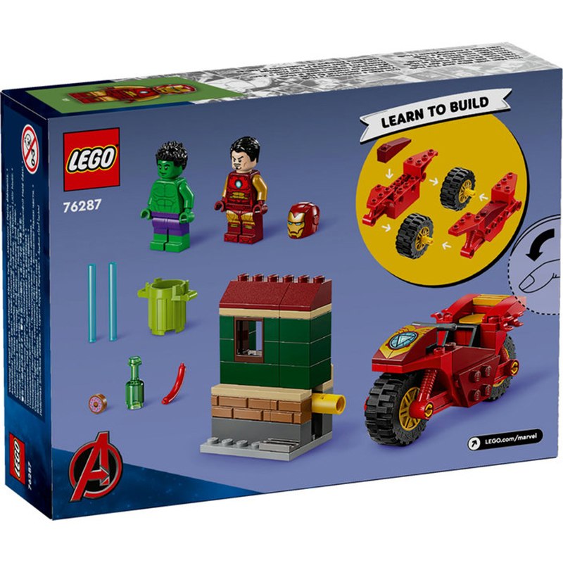 Lego Super Heroes Marvel 76287 - Iron Man con Moto y Hulk - Imatge 