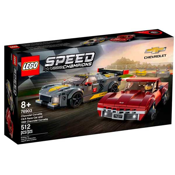 Lego Speed Champions 76903 1968 esportes Chevrolet Corvette e C8R - Imagem 1