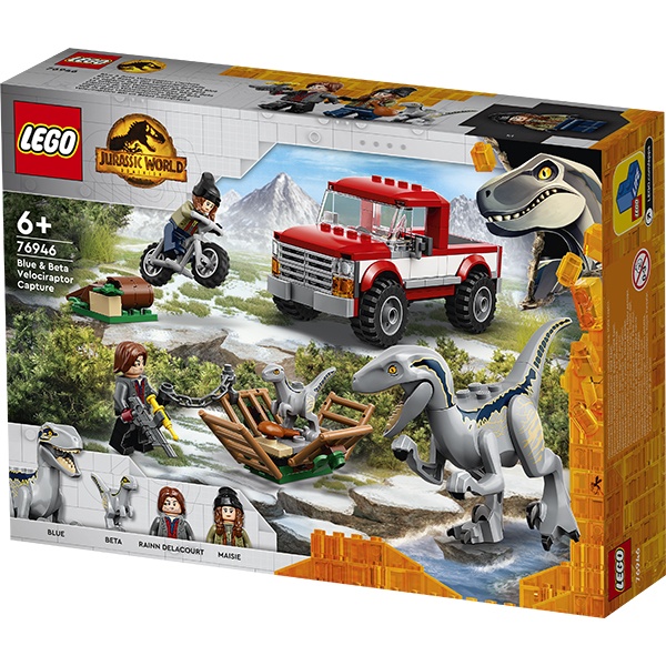 Lego 76946 Jurassic World Captura de Velociraptores Azuis e Beta