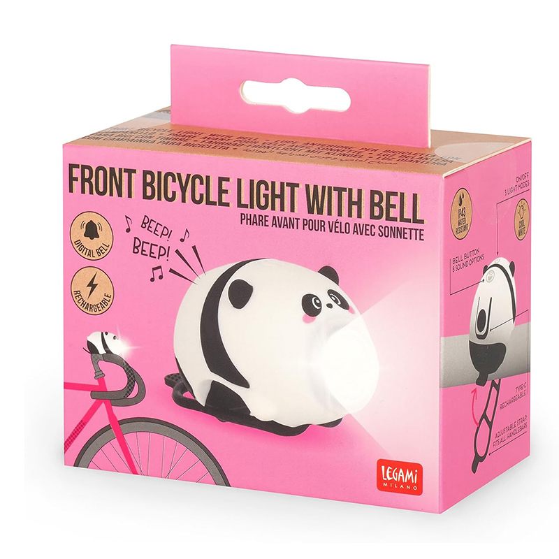Luz Dianteira para Bicicleta com Campainha Panda LEGAMI - Imagem 5