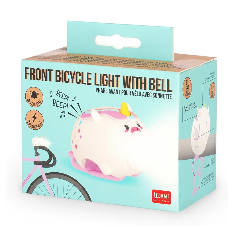 Luz Dianteira para Bicicleta com Campainha Unicorn LEGAMI - Imagem 5