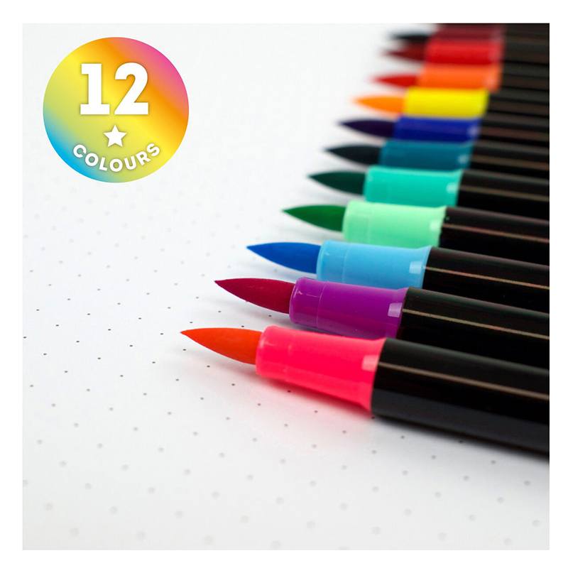 Conjunto de 12 Marcadores com Ponta de Pincel Bright LEGAMI - Imagem 2