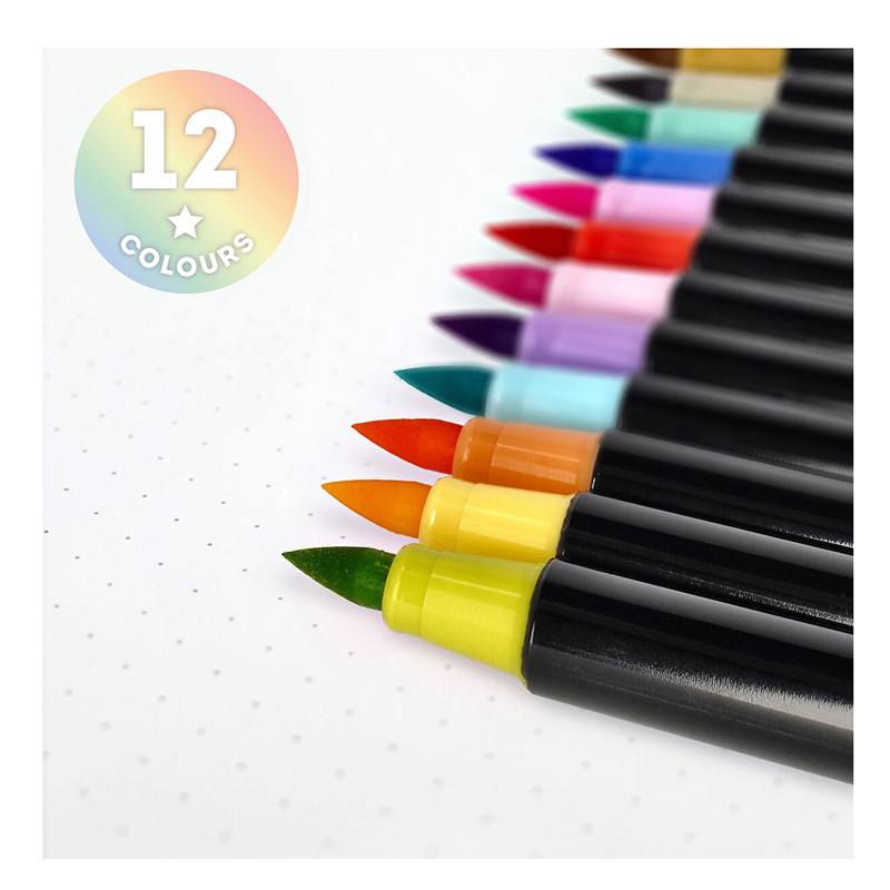 Conjunto de 12 Marcadores com Ponta de Pincel Pastel LEGAMI - Imagem 2
