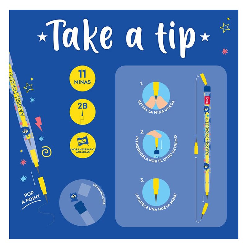 Portaminas Empilhável com Borracha Monster LEGAMI - Imagem 5