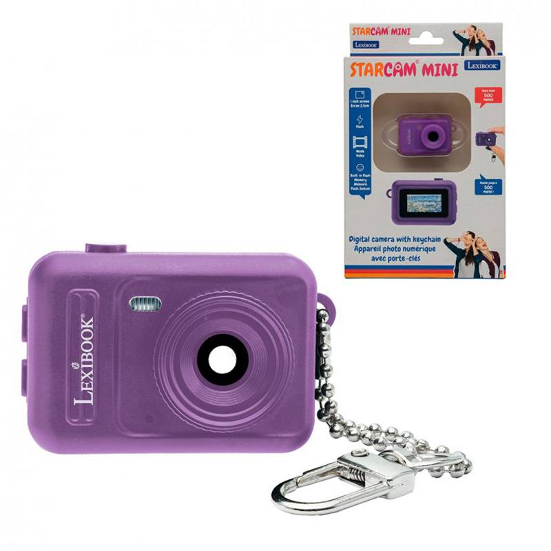 Mini Cámara Digital Lila con Llavero