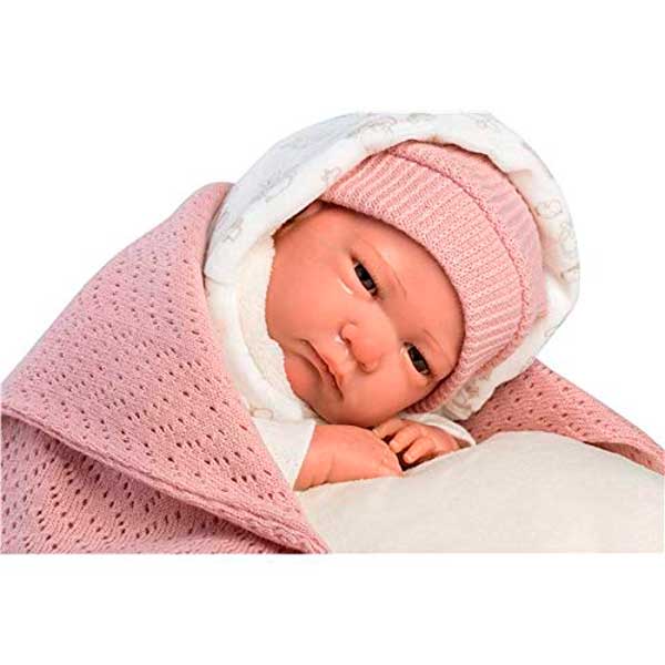 Boneca Reborn 42cm com Cobertor Rosa - Imagem 1