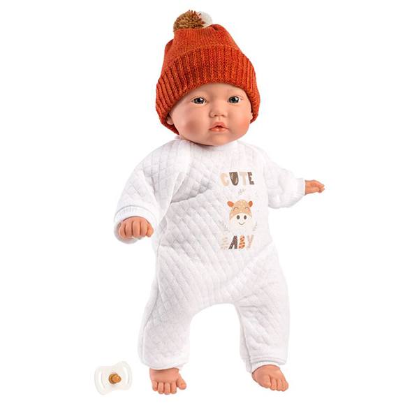 Muñeco Little Baby Gorro Naranja Bolsa 31cm - Imagen 1