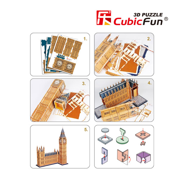 Puzzle 3D 117P Big Ben Cubic Fun - Imagem 4