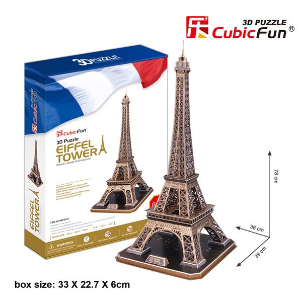 Puzzle 3D 82p Torre Eiffel Cubic Fun - Imagen 1