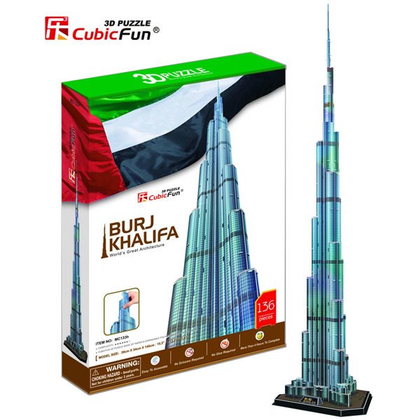 Puzzle 3D Burj Khalifa 136p Cubic Fun - Imatge 1