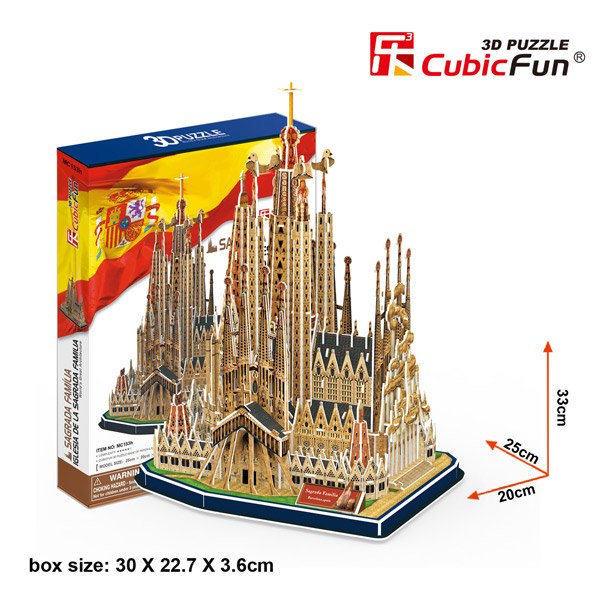 Puzzle 3D 197p Sagrada Familia Cubic Fun - Imatge 1