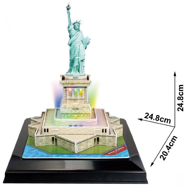 Puzzle 3D Led Estatua Libertad 37p Cubic Fun - Imatge 1