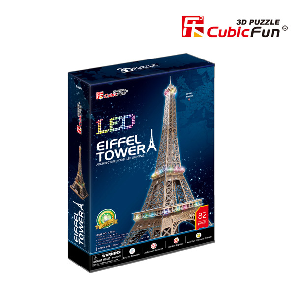 Puzzle 3D Led Torre Eiffel 82p Cubic Fun - Imagen 1