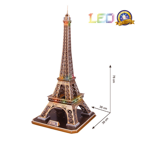 Puzzle 3D Led Torre Eiffel 82p Cubic Fun - Imagen 2