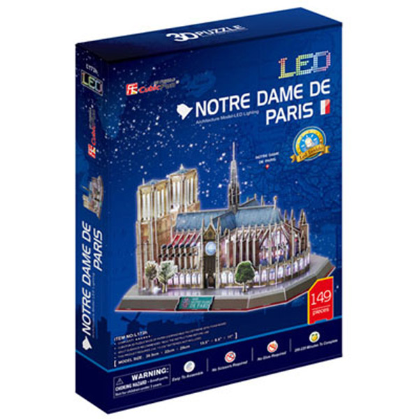 Puzzle 3D Led Notre Dame 149p Cubic Fun - Imagen 2
